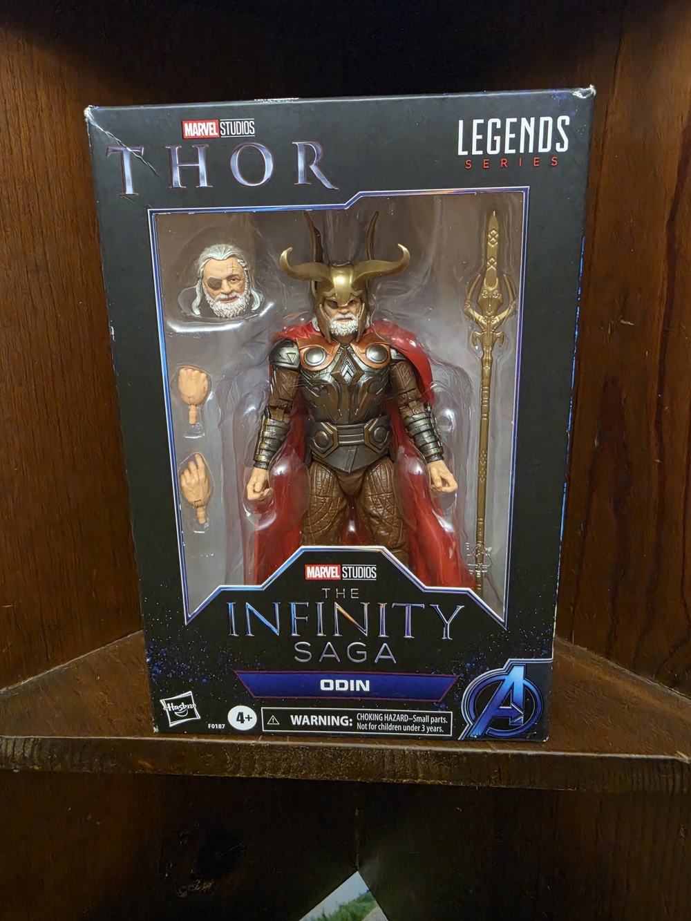 Marvel Odin Figure - Red Cape, Gold Helmet, Brown Armor